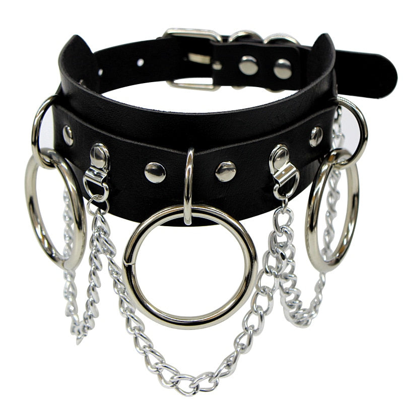 Hardcore Goth Metal Chains Choker Necklace