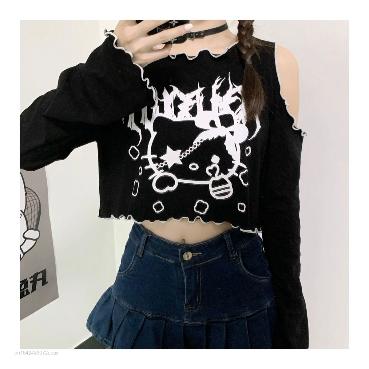 Gothic Dark Grunge Hello Kitty Top