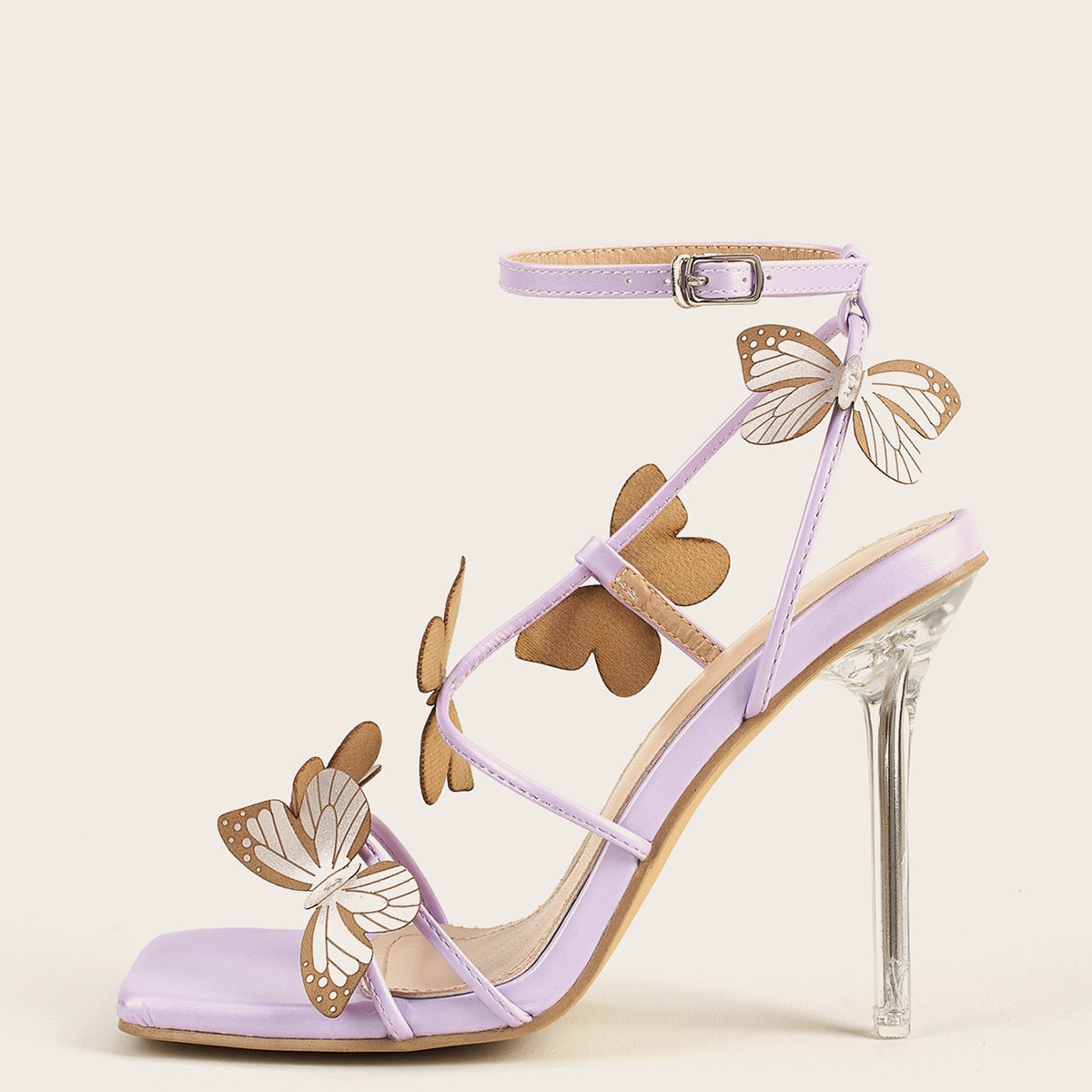 Elegant Fairy Butterfly Crystal Heel Sandals