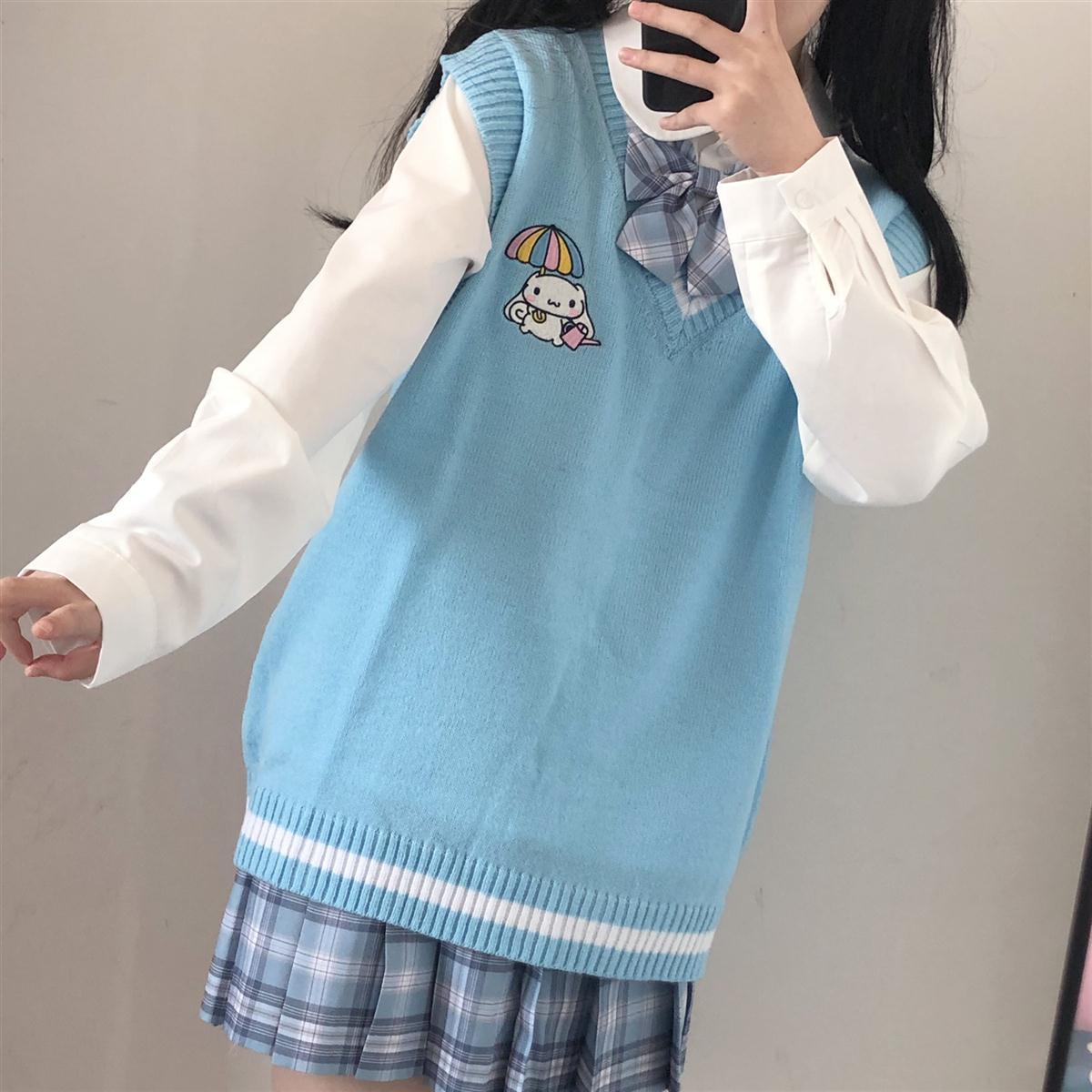 Kawaii Sweater Vest Cinnamoroll Blue