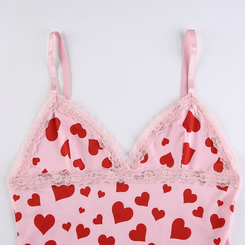 Y2K Valentines Hearts Mini Dress