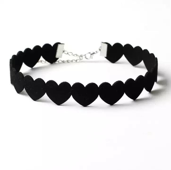 Hearts Gothic Choker Necklace