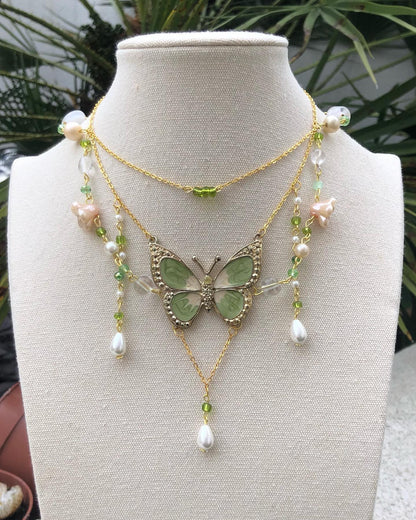 Fairy Green Butterfly Necklace
