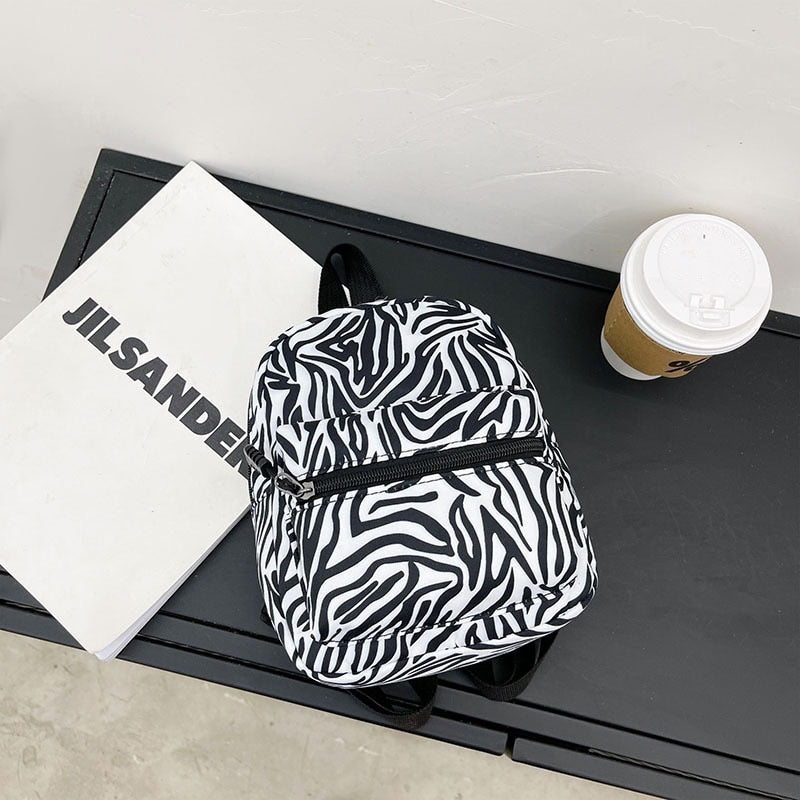 Y2K Mini Backpack Zebra Print