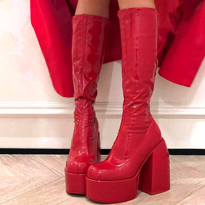 Y2K Bratz Boots - Shiny Red