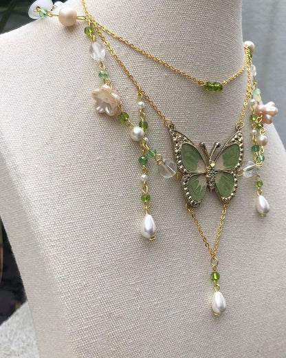 Fairy Green Butterfly Necklace