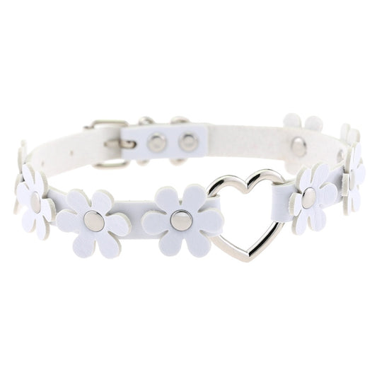 Coquette White Flowers Choker Necklace