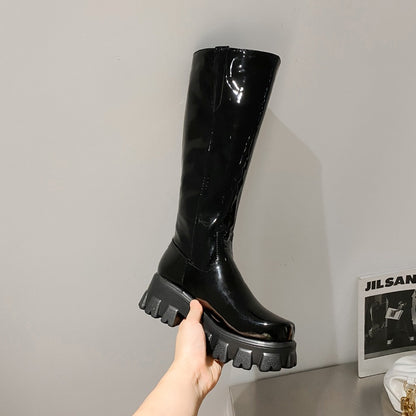 Y2K Shiny Knee-High Boots