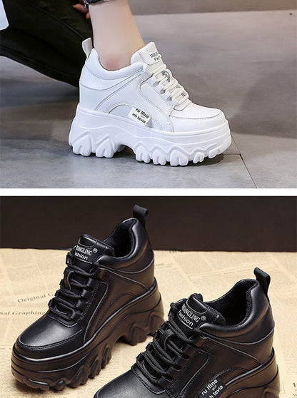 Y2Egirl Platform Sneakers Beige