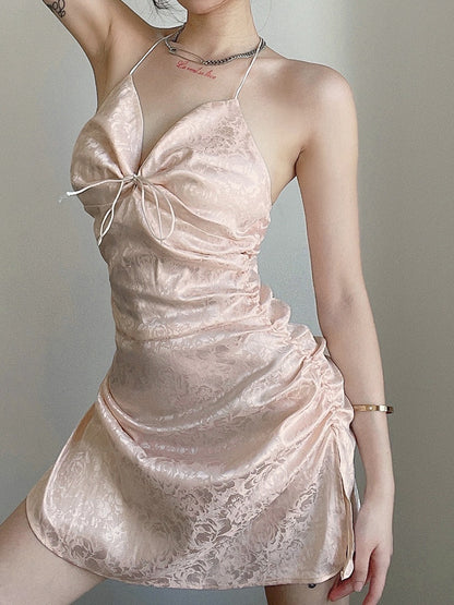 Soft Girl Aesthetic Silky Camisole Mini Dress