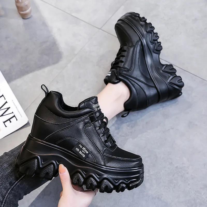 Y2K Egirl Black Mesh Platform Sneakers