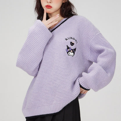 Kawaii Kuromi V-Neck Sweater