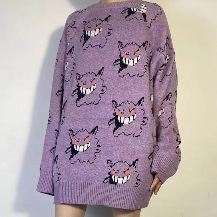 Egirl Gamer Girl Anime Pokemon Gengar Sweater Aesthetic Outfit