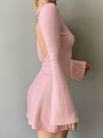 Soft Girl Backless Knitted Dress