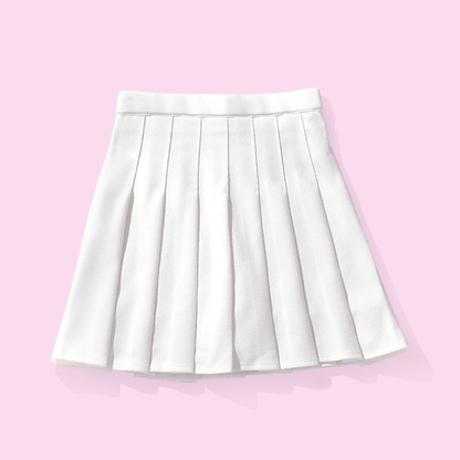 Pleated white skirt aesthetic best sale