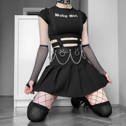 Egirl Goth Punk Metal Chain Black Belt