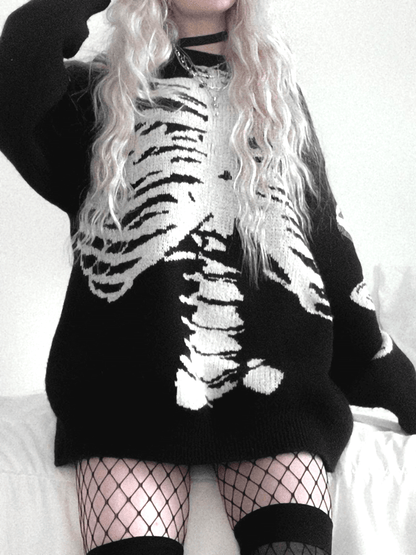 Gothic Aesthetic Skeleton Sweater
