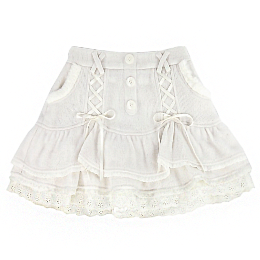 Dollette Sweet Lolita White Mini Skirt