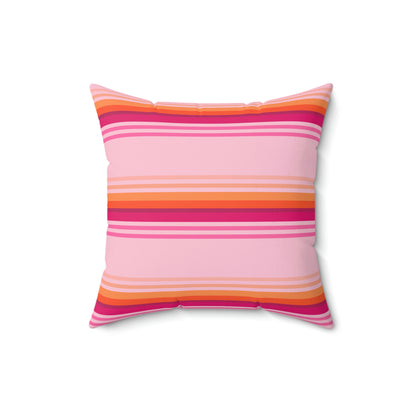 Enid Sinclair Pink Orange Stripes Pillow