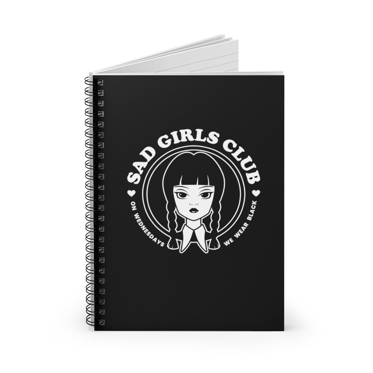 Wednesday Addams Sad Girls Club Spiral Notebook