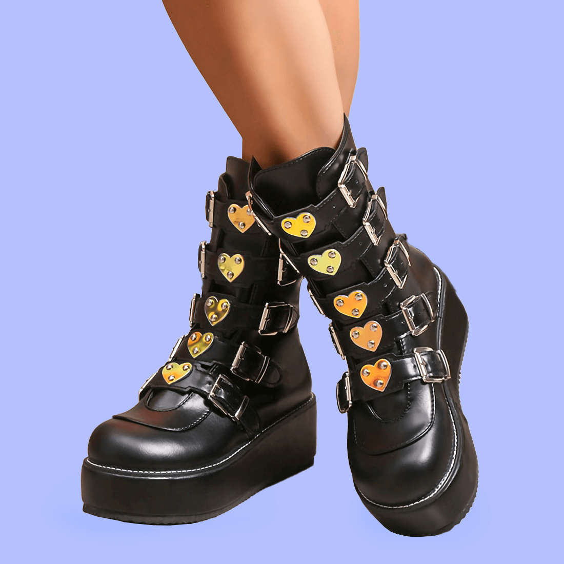 Punk Rock Heart Egirl Short Boots