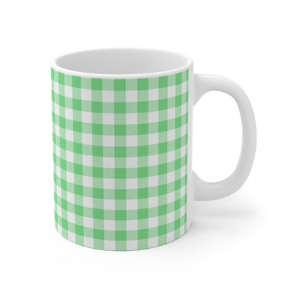 Cottagecore Green Gingham Coffee Mug