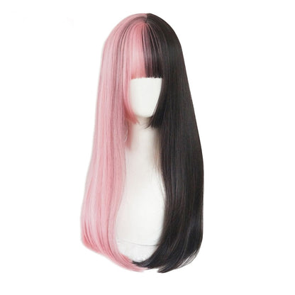 Egirl Split Dye Wig Black Pink