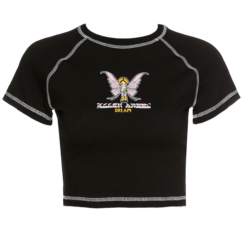 Fairy Grunge Graphic Crop Top