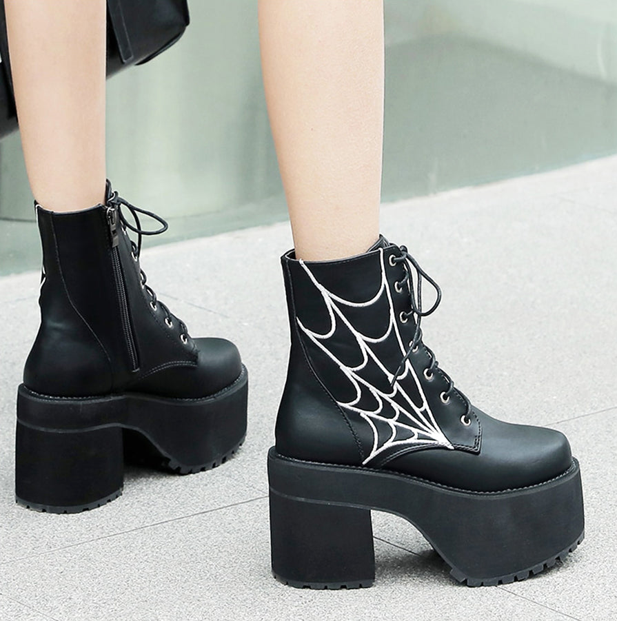 Spider Web Gothic Boots