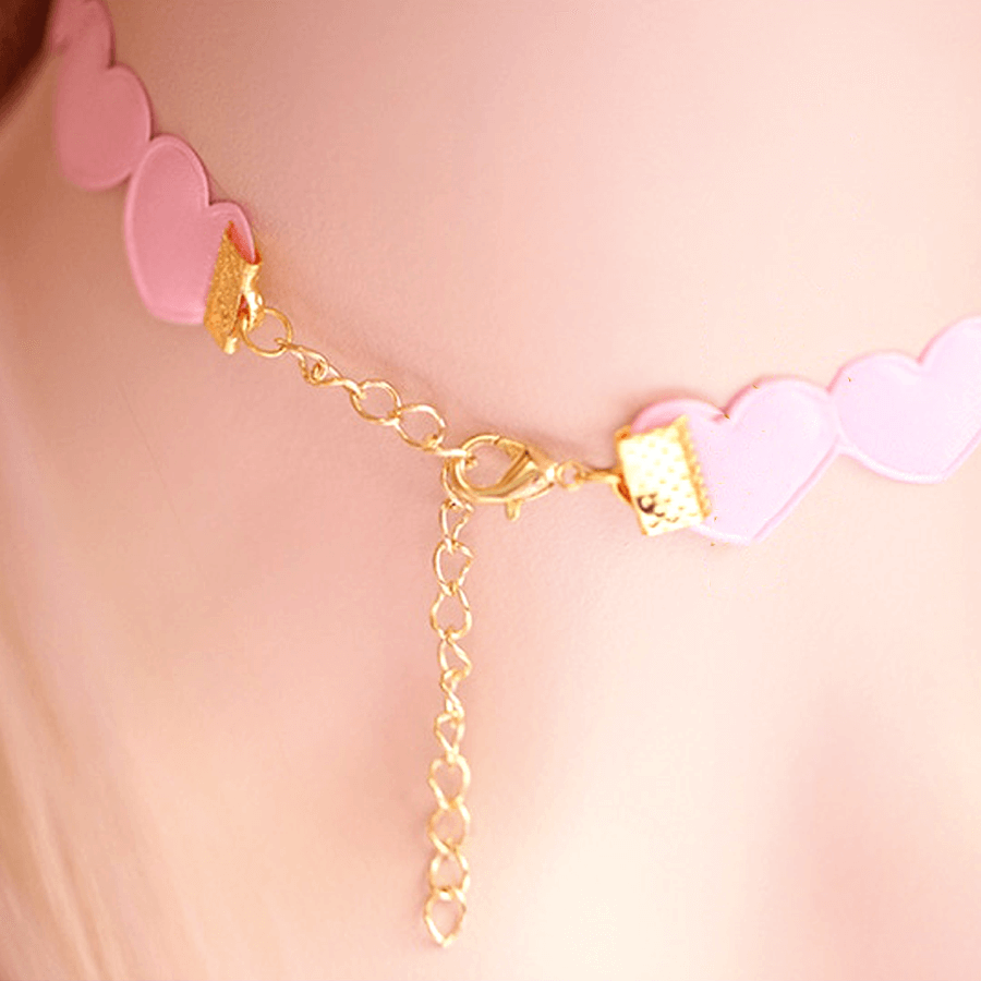 Sweet Lolita Aesthetic Choker Necklace Pastel Hearts