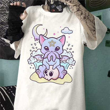 Pastel Goth T-Shirt Cthulhu Cat