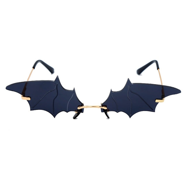 Gothic Bat Wings Sunglasses - Black