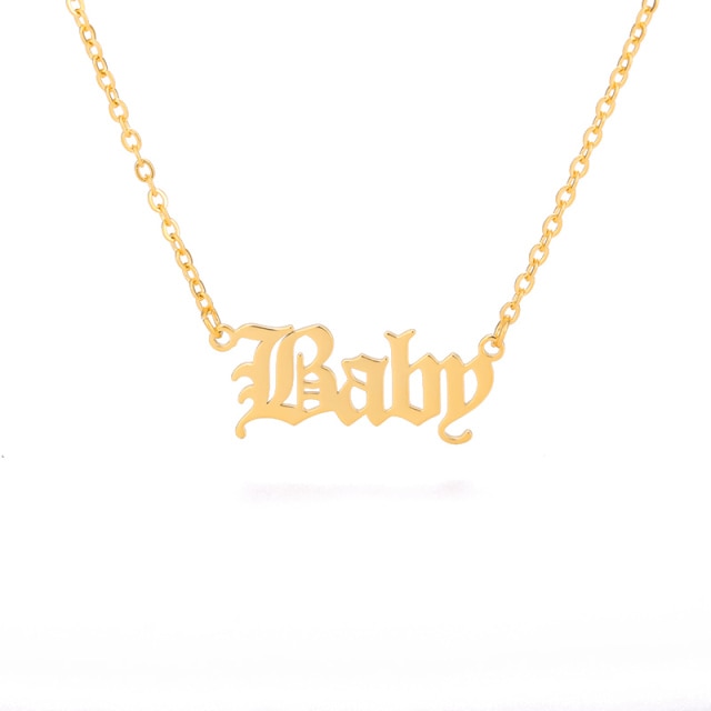 Baby hot sale letter necklace