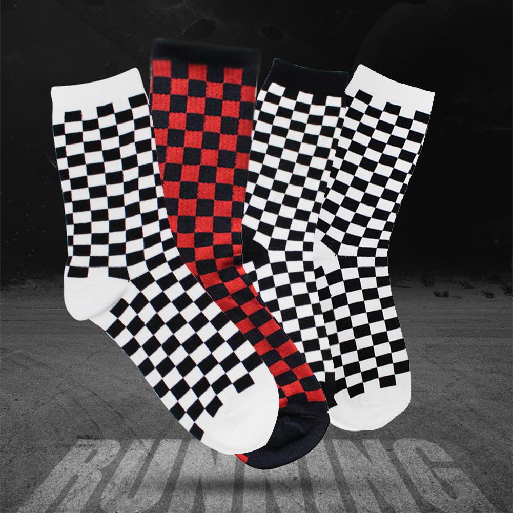 Red Black checkered squares Socks for Sale by SLCPhotoDesign
