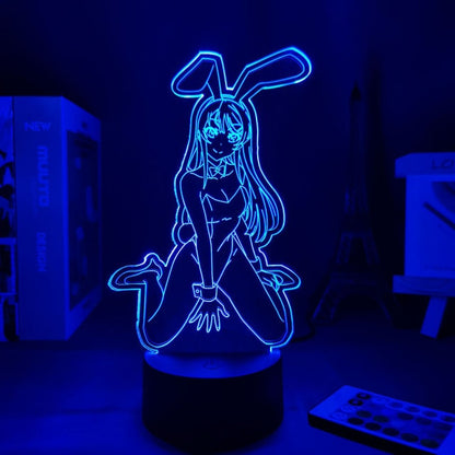 Neon Light Anime Bunny Girl