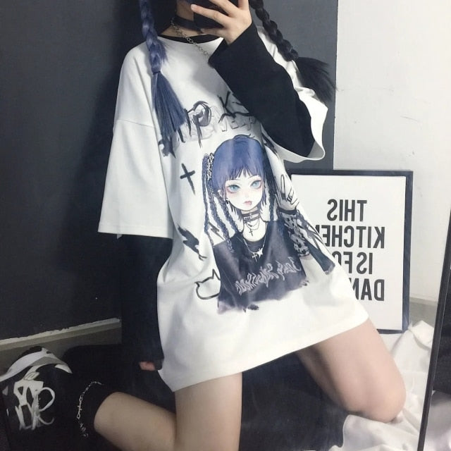 Dark EGirl Anime Aesthetic Hoodie - Aesthetic Clothes Shop
