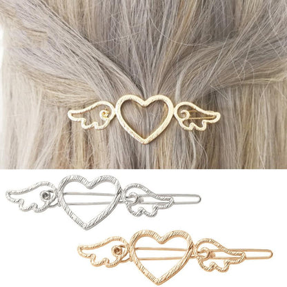 Heart Angel Wings Hair Clip