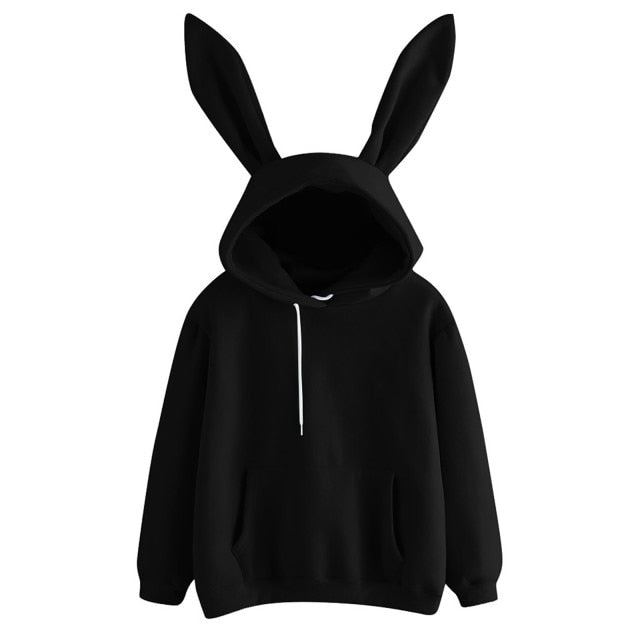 Bunny Ears Hoodie - Black