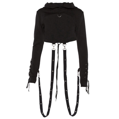 Gothic Hoodie with Straps