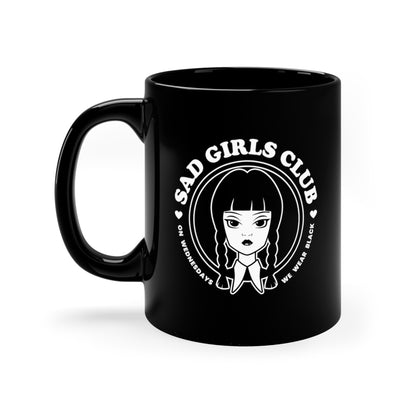 Wednesday Addams Sad Girls Club Black Coffee Mug