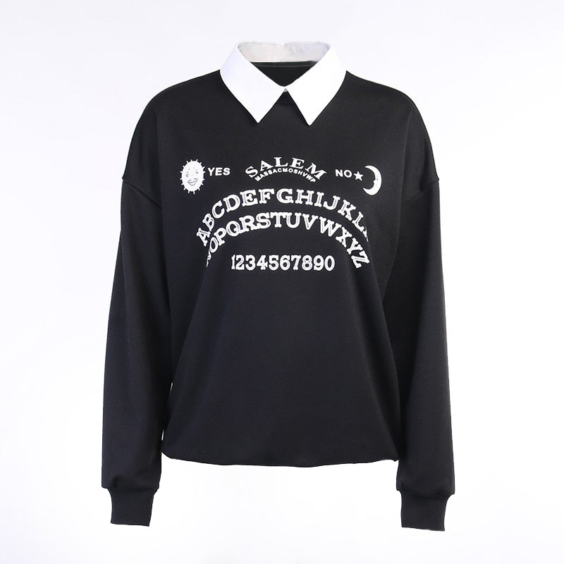 Wednesday Addams Clothes Sweater Ouija Board