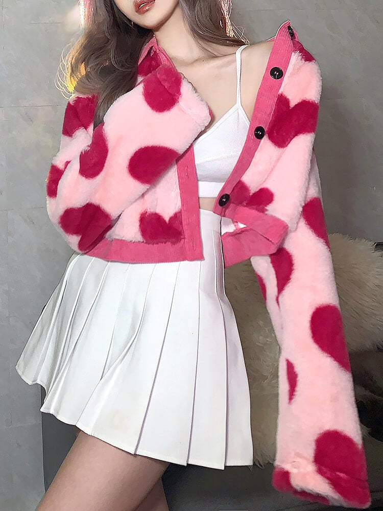 Y2K Pink Hearts Soft Jacket